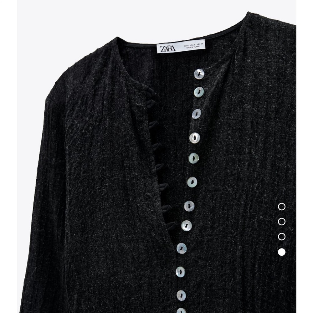 ZARA size M  textured wave blouse - Picture 4 of 9